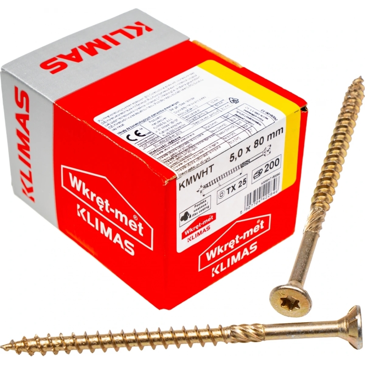 Vrut konstrukční  se zápustnou hlavou TX 5X80 (200ks/bal.)